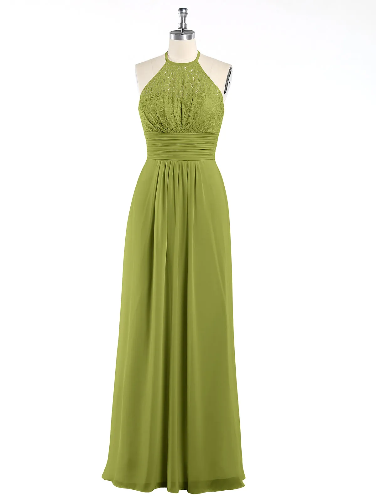 Halter Chiffon And Lace Long Dresses Clover