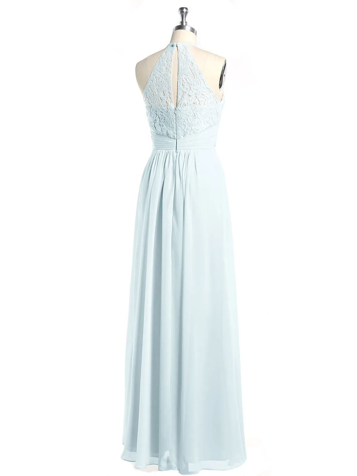 Halter Chiffon And Lace Long Dresses Mist Plus Size