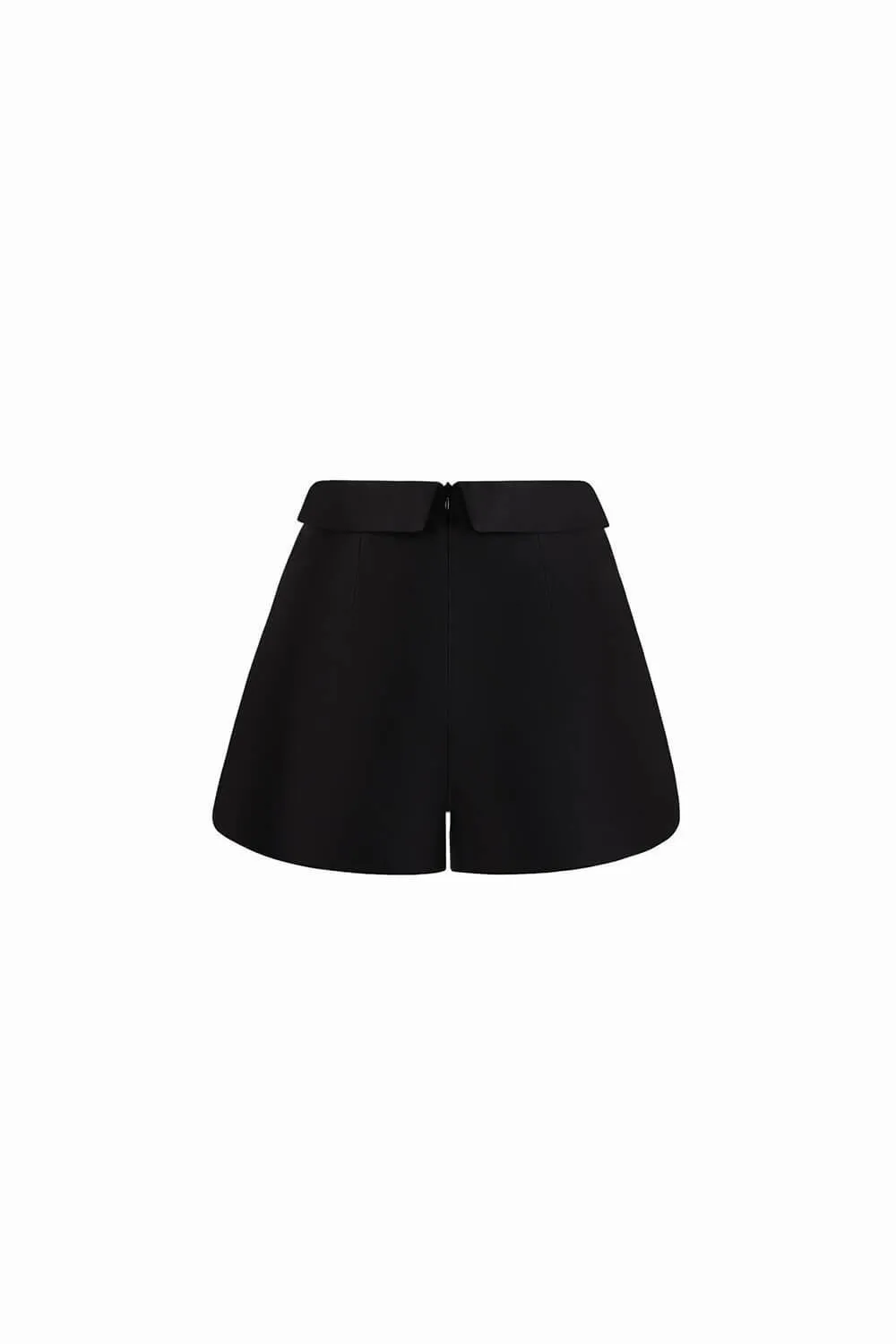 Hebe Draped Taffeta Thigh Length Shorts