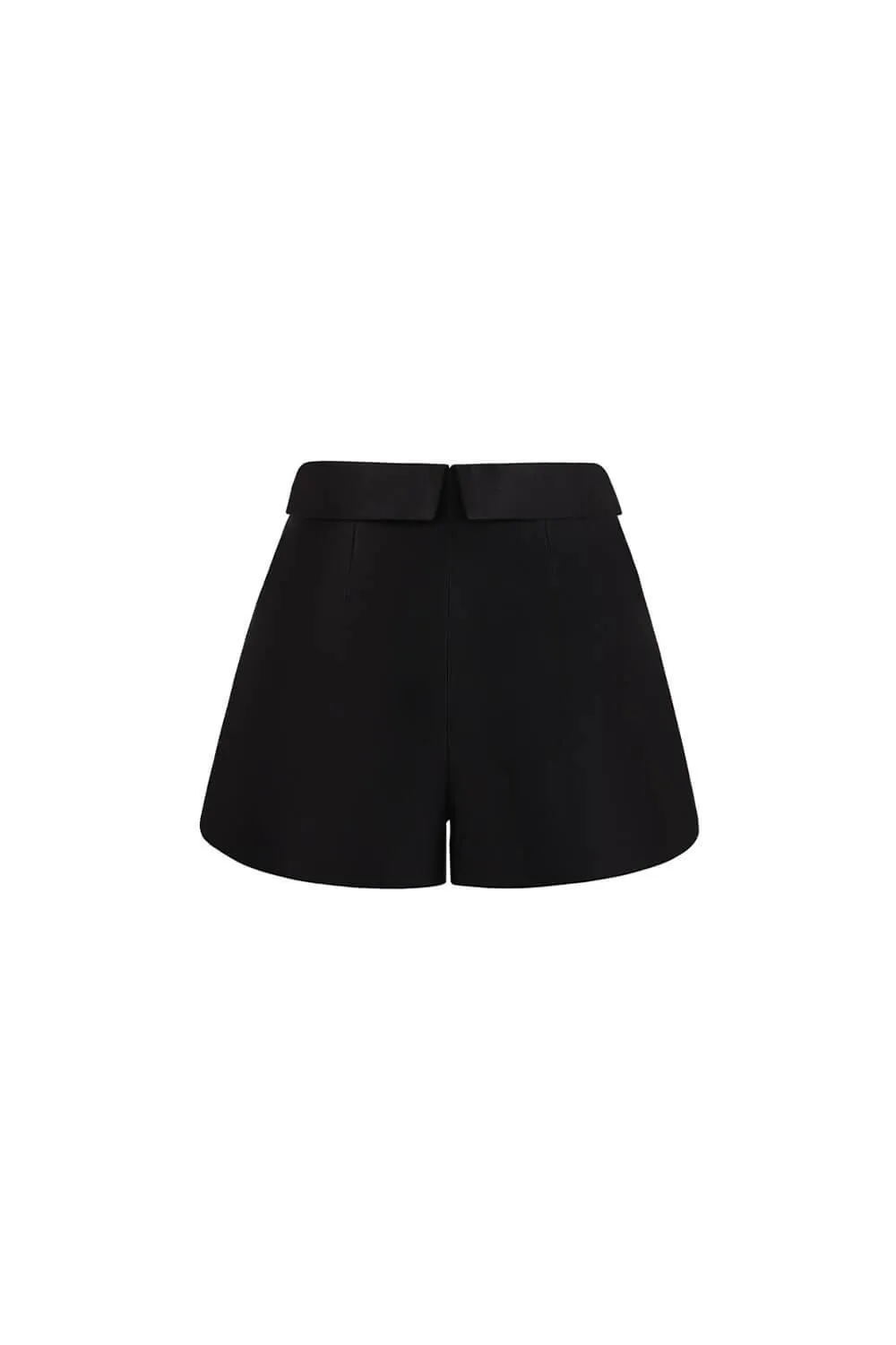 Hebe Draped Taffeta Thigh Length Shorts