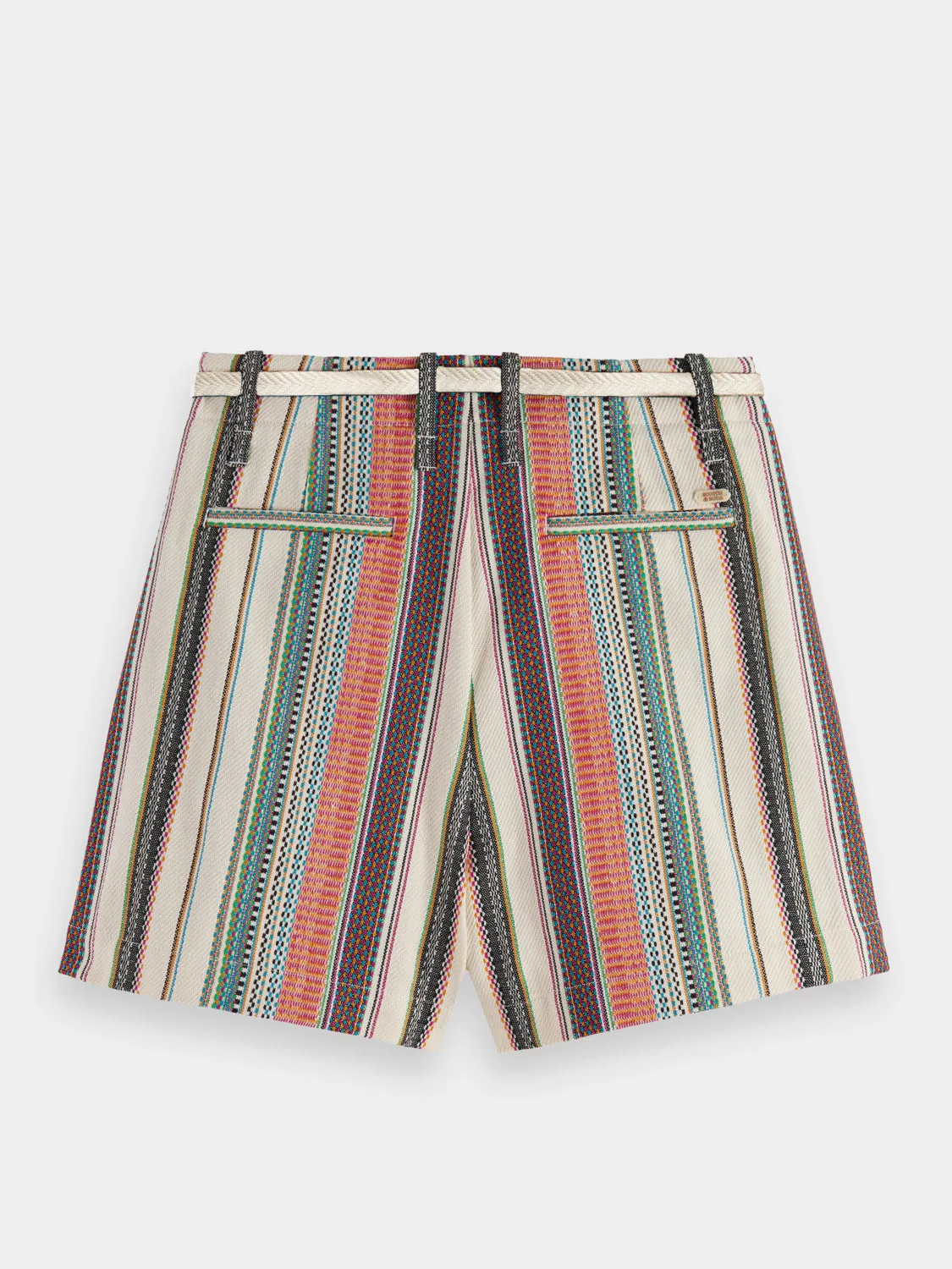 High-rise crafted striped shorts