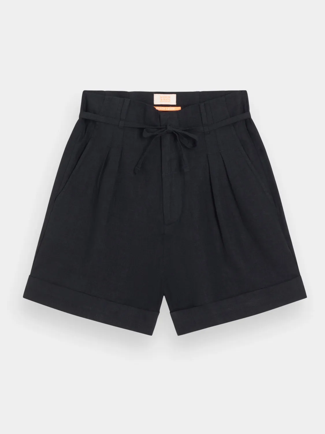 High-rise linen shorts