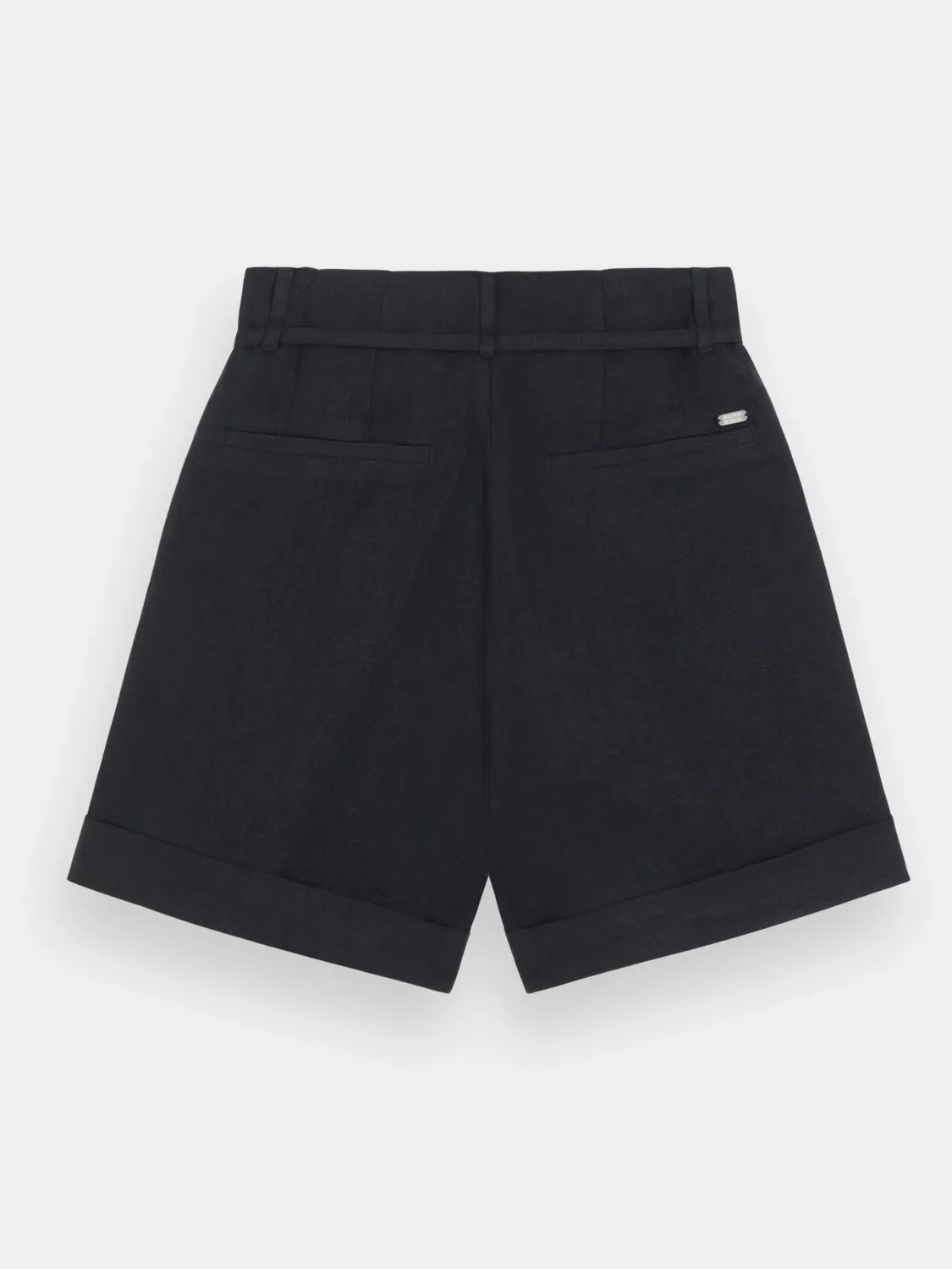 High-rise linen shorts