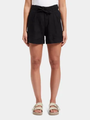 High-rise linen shorts