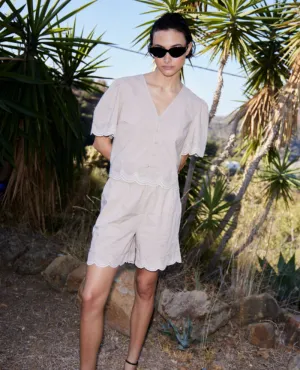 Ichi Saidi Oxford Tan Shorts
