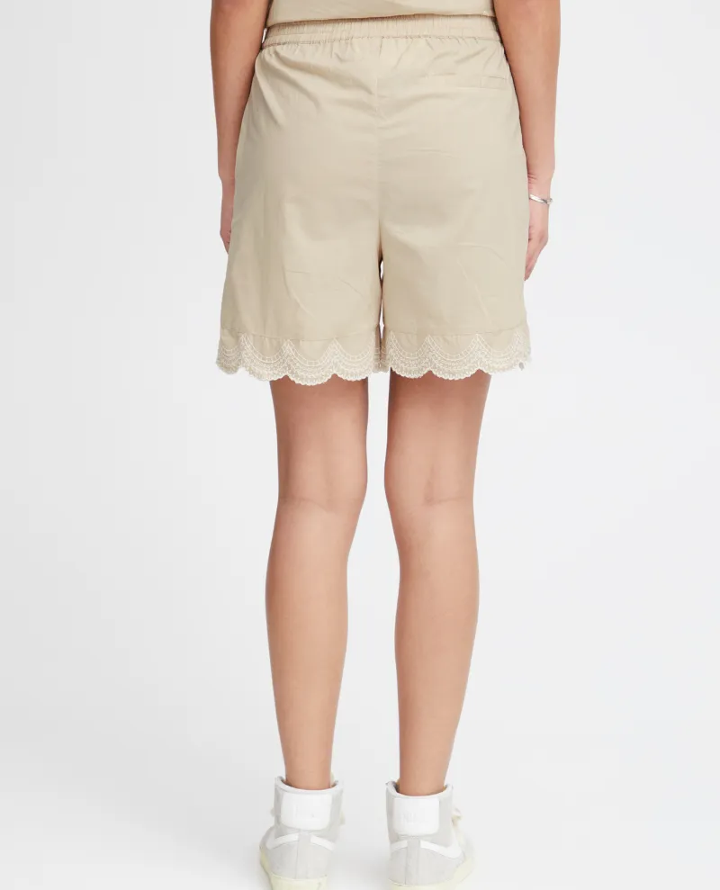 Ichi Saidi Oxford Tan Shorts