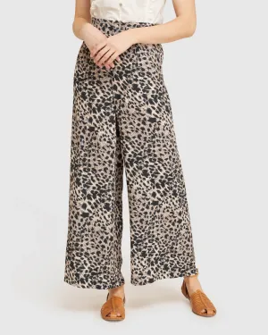 Kitty Wide Leg Animal Print Pants