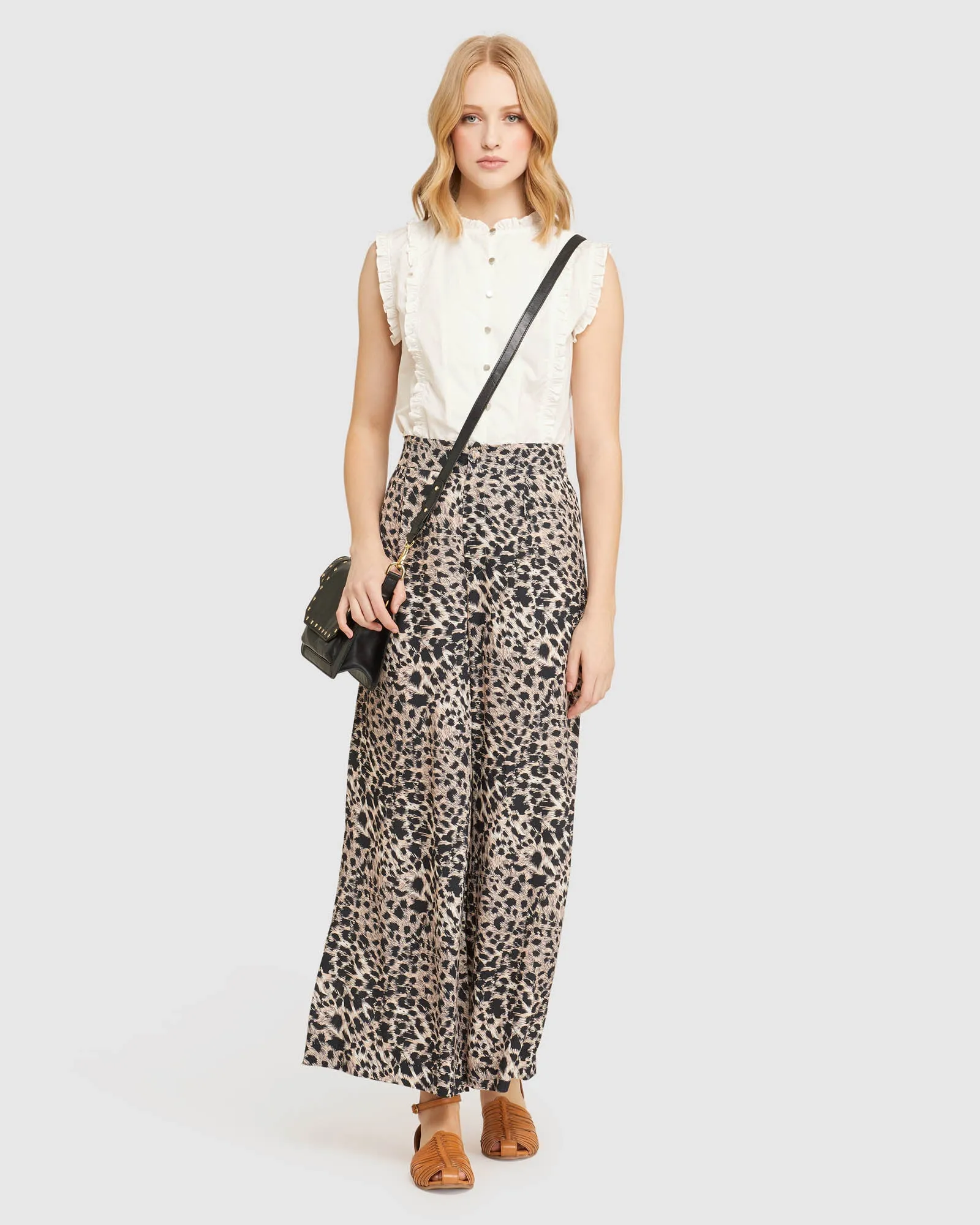 Kitty Wide Leg Animal Print Pants
