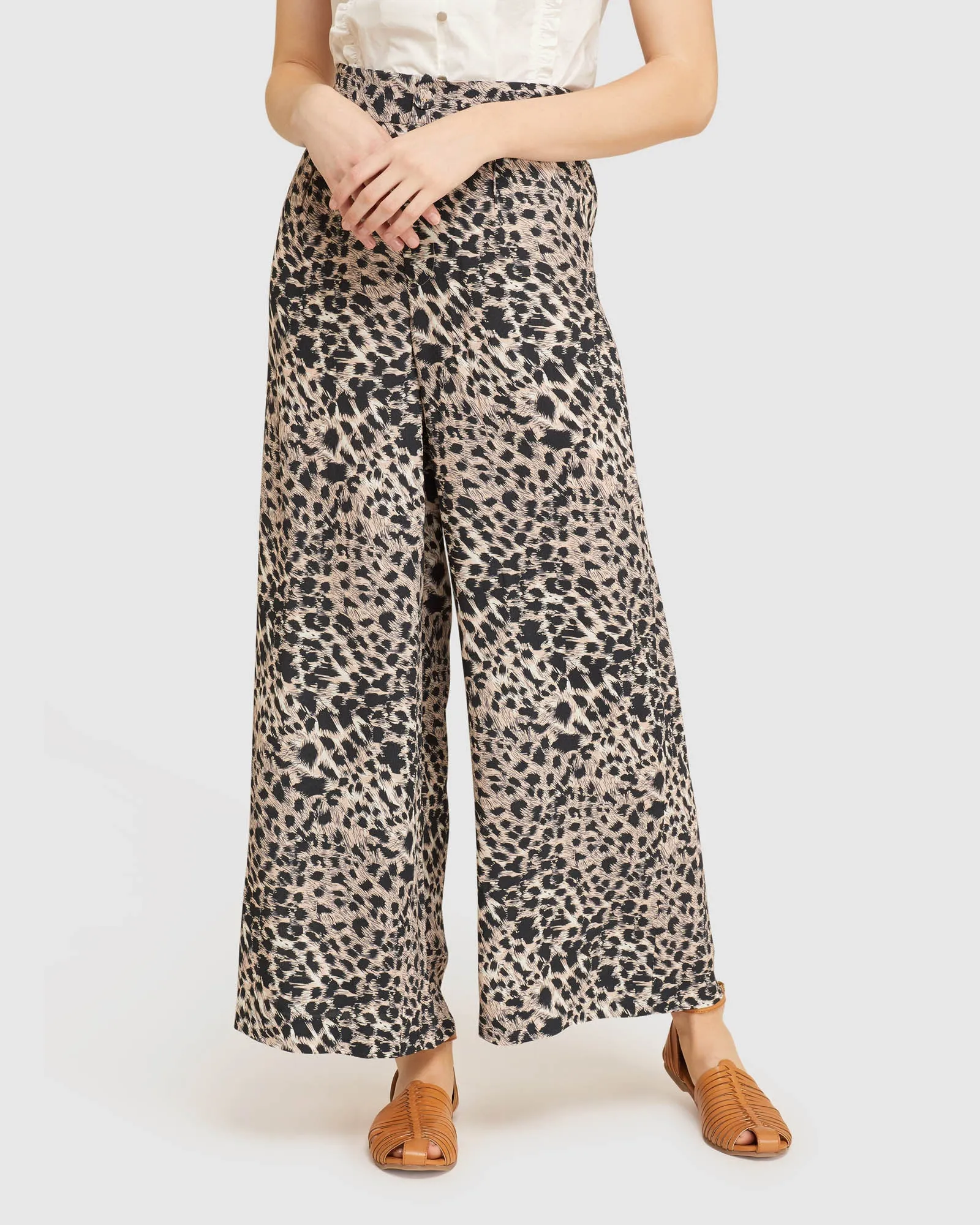Kitty Wide Leg Animal Print Pants