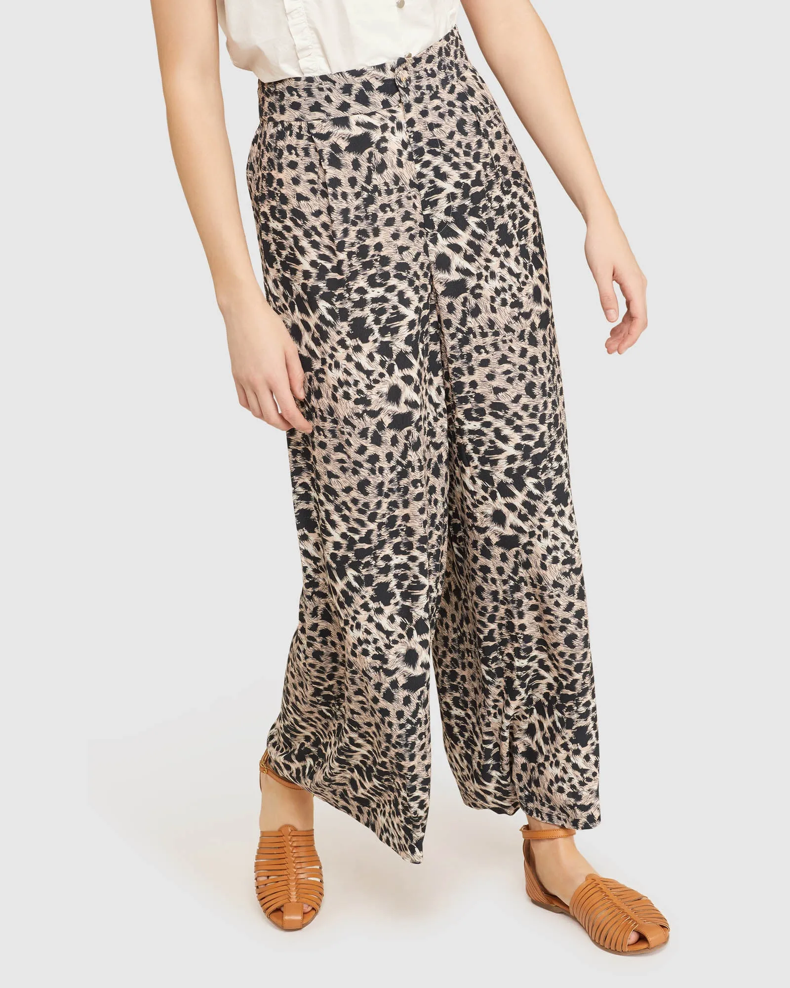 Kitty Wide Leg Animal Print Pants