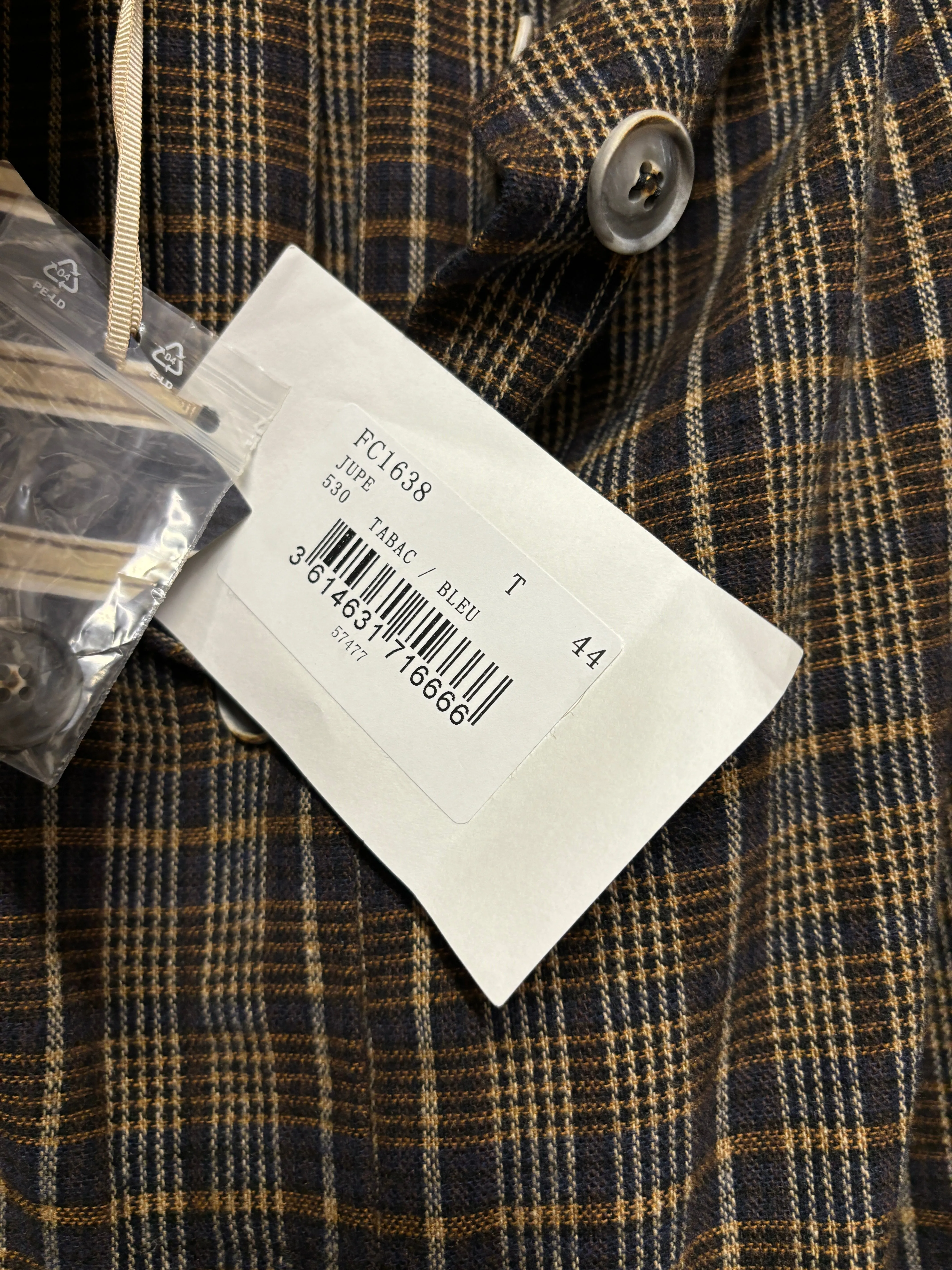 La Fée Maraboutée Brown Checkered Midi Skirt 16