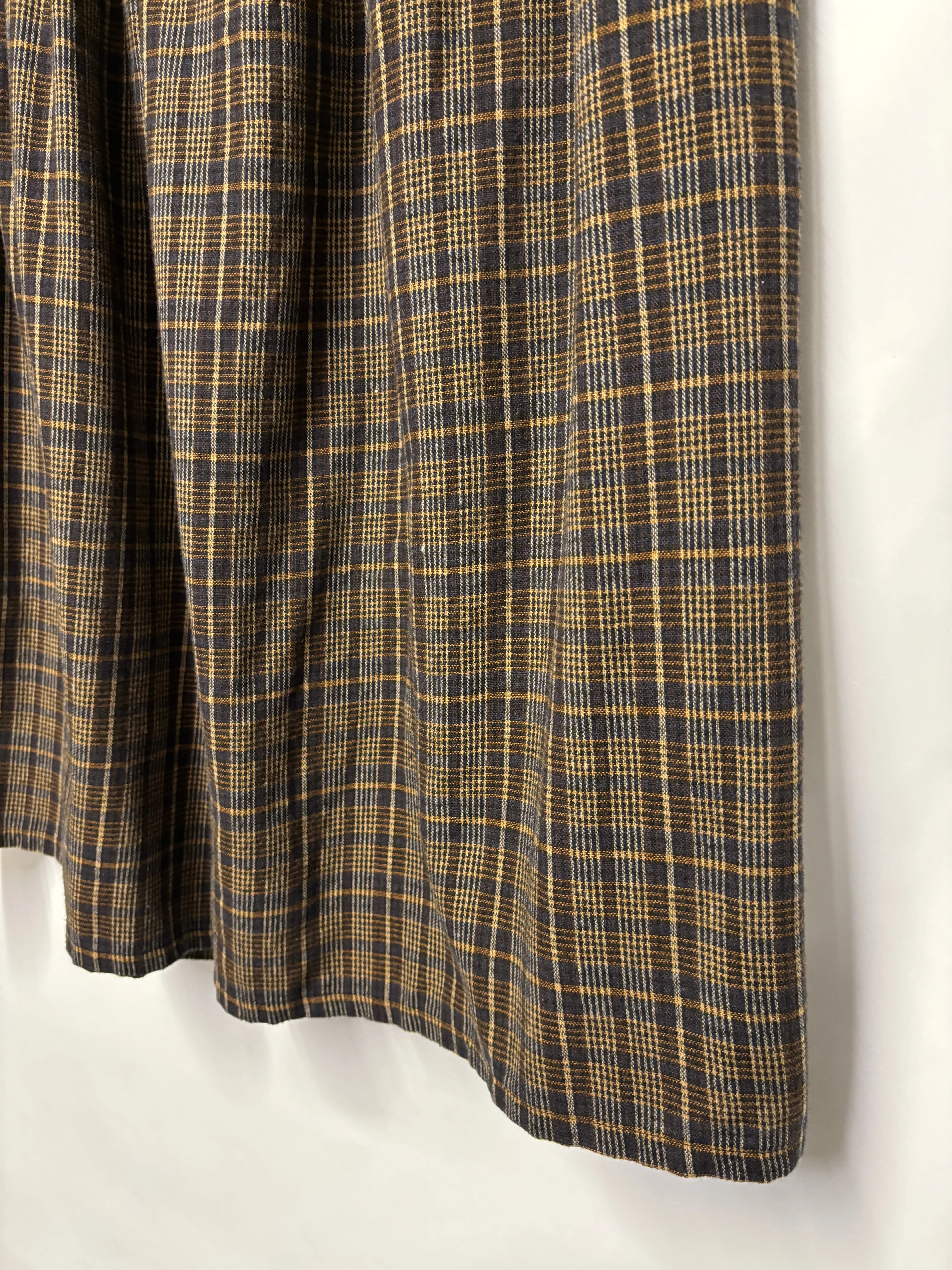 La Fée Maraboutée Brown Checkered Midi Skirt 16
