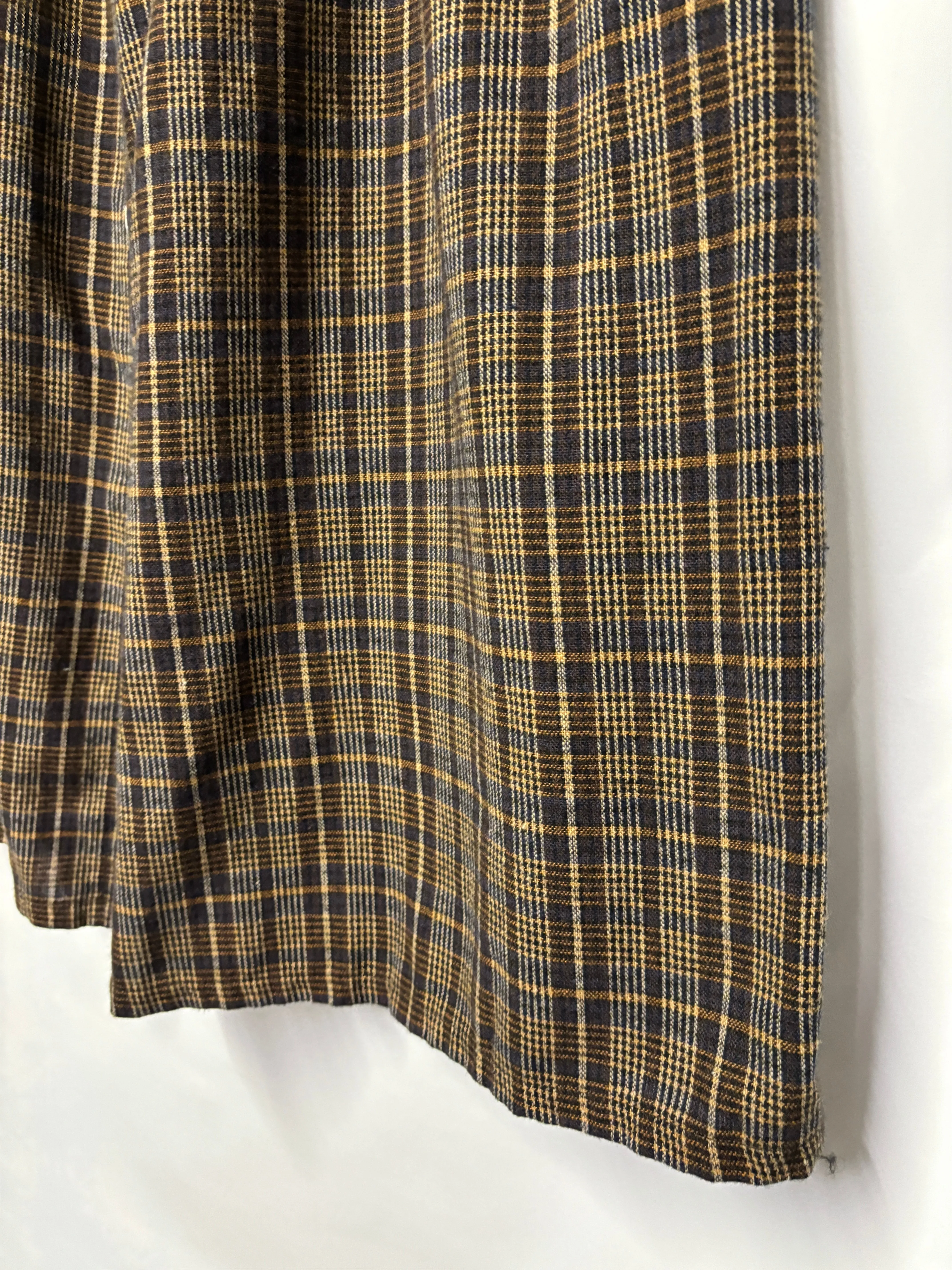 La Fée Maraboutée Brown Checkered Midi Skirt 16