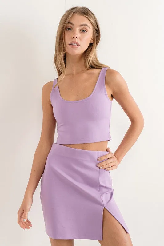 Lavender Ponte Crop Top