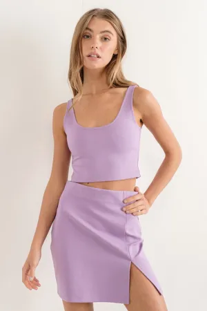 Lavender Ponte Crop Top