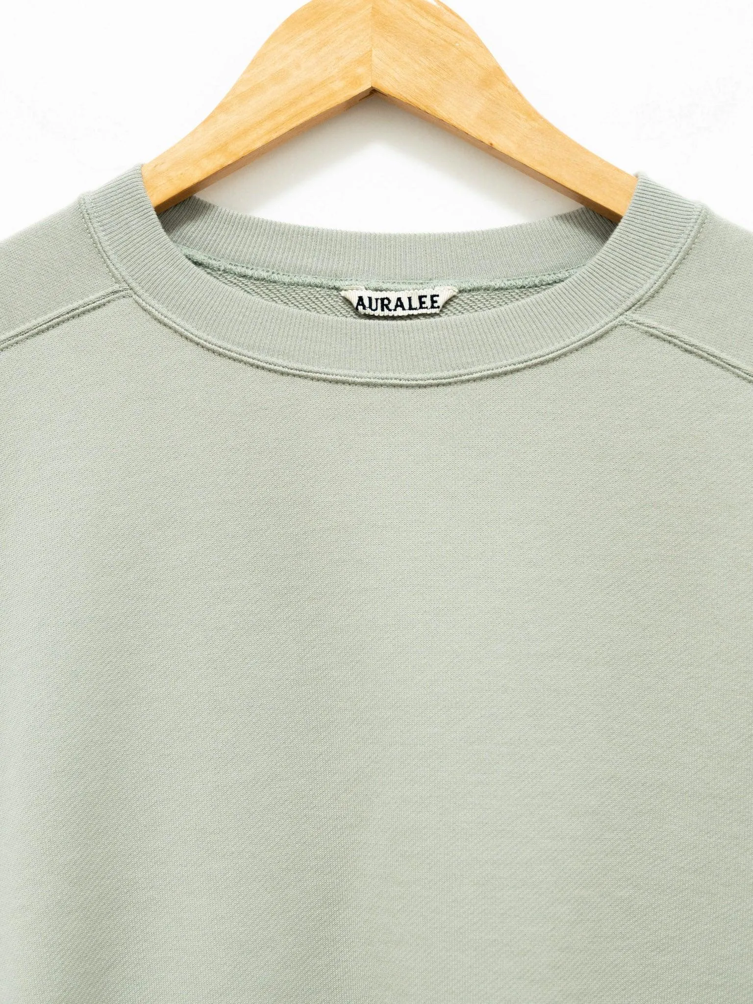 Light Flowy Sweat Half Sleeve Crop Pullover - Light Green
