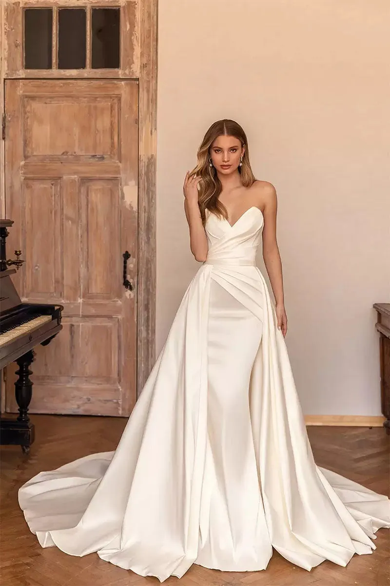 Marlene Strapless Graceful Satin Wedding Dress