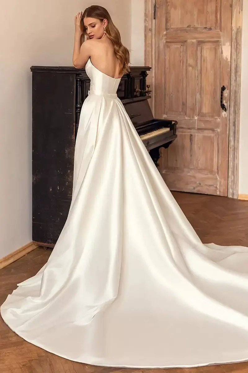 Marlene Strapless Graceful Satin Wedding Dress