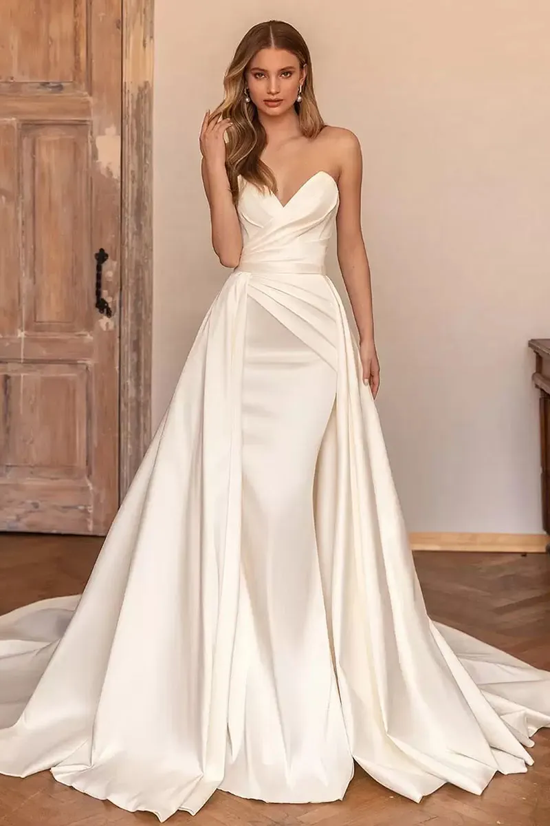 Marlene Strapless Graceful Satin Wedding Dress