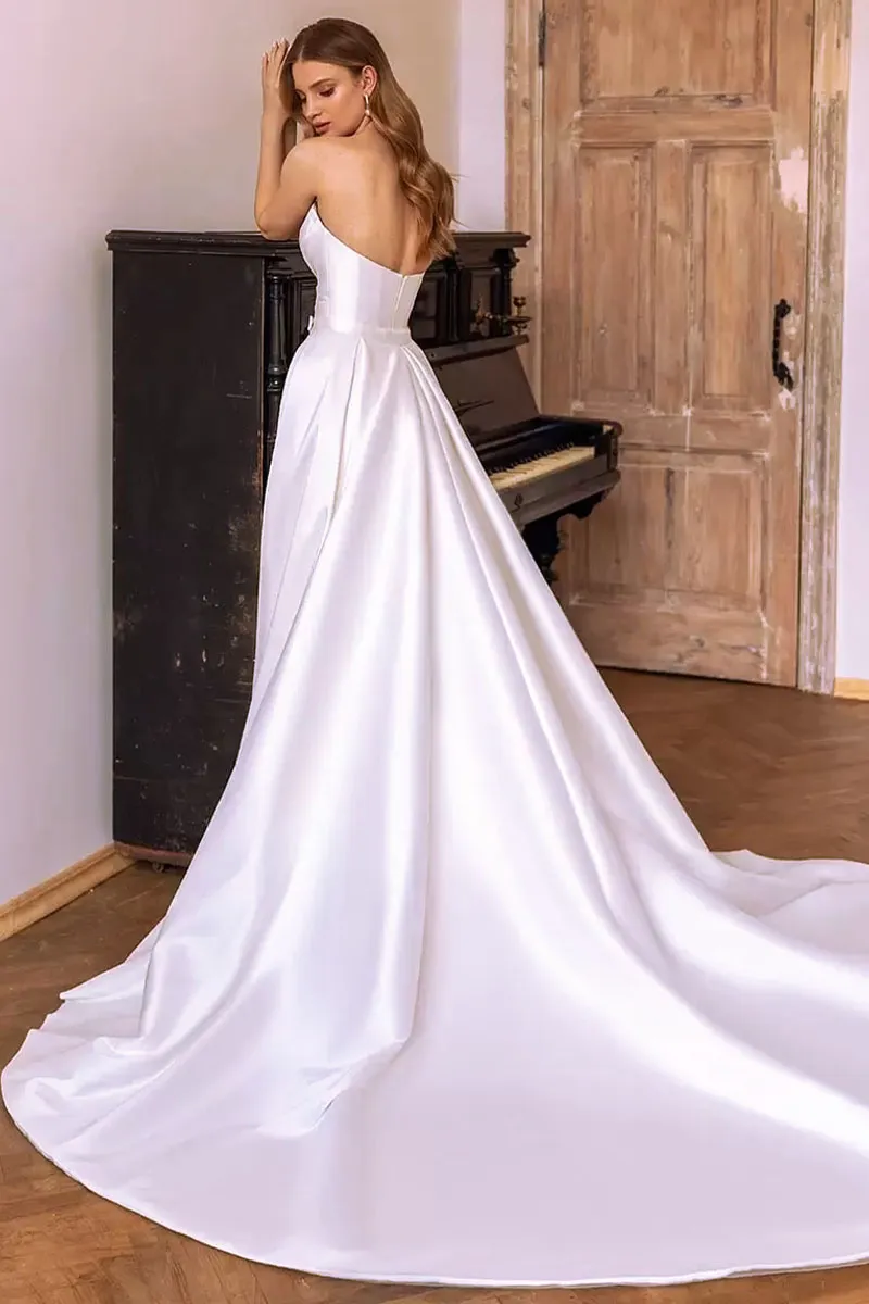 Marlene Strapless Graceful Satin Wedding Dress