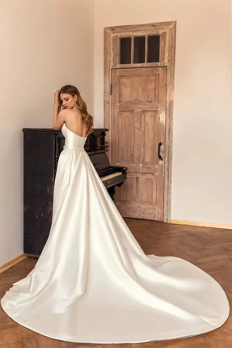 Marlene Strapless Graceful Satin Wedding Dress