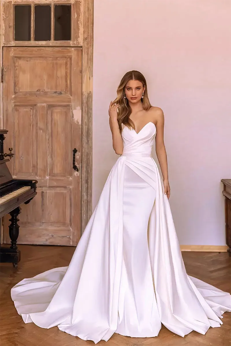 Marlene Strapless Graceful Satin Wedding Dress