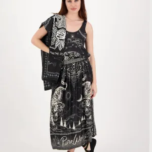 ME369 Vanessa Midi Printed Skirt
