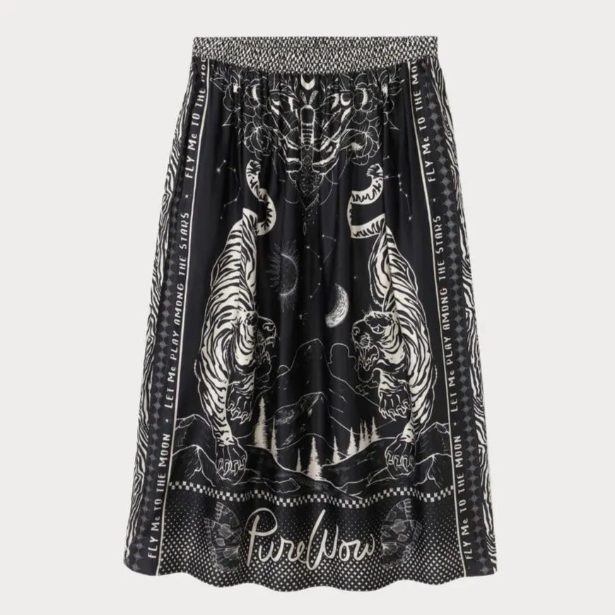 ME369 Vanessa Midi Printed Skirt