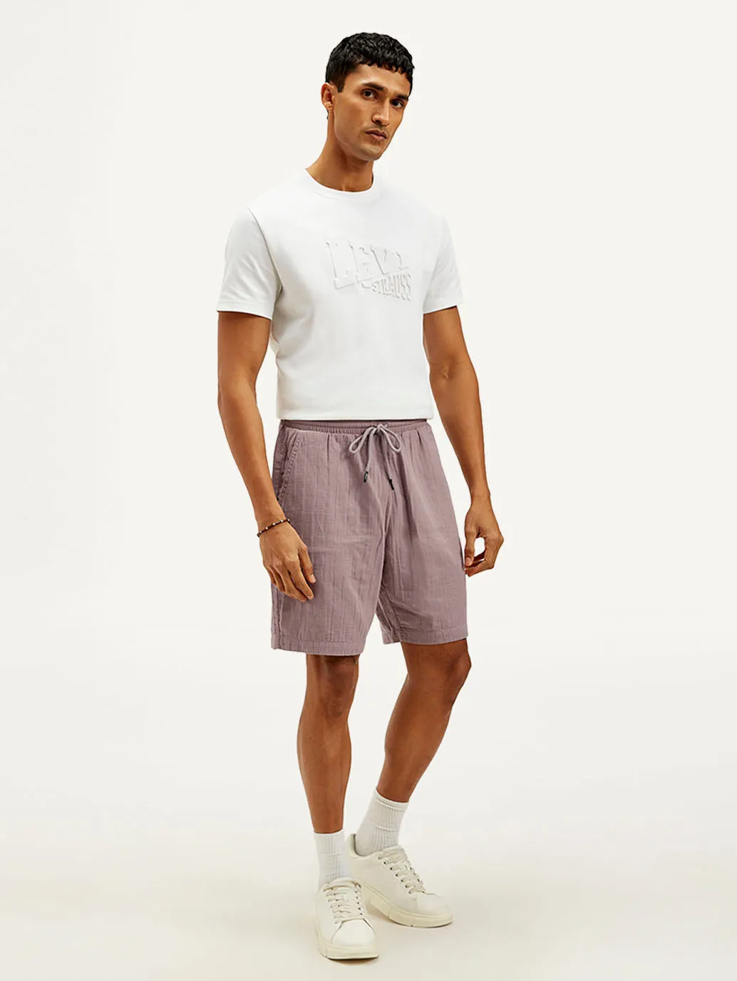 Men's Mauve Regular Fit Shorts