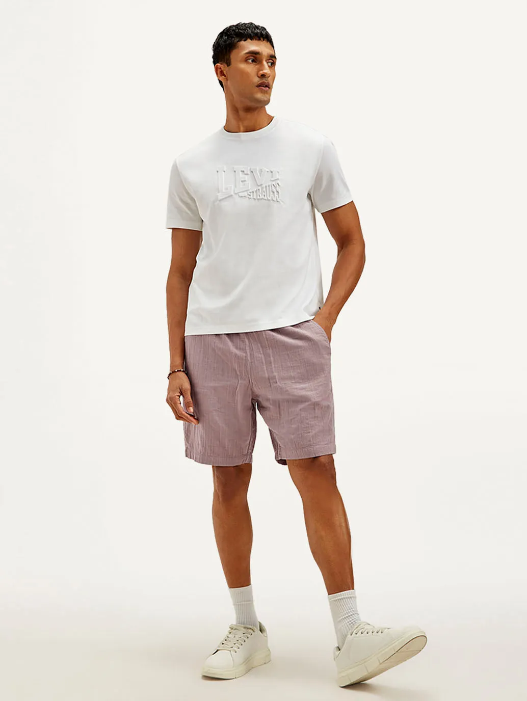Men's Mauve Regular Fit Shorts
