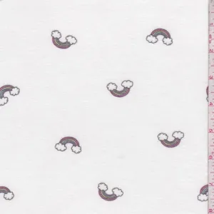 Off White Rainbow Double Brushed French Terry Knit Fabric