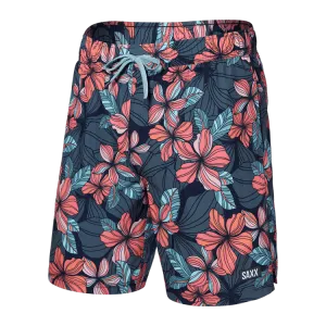 Oh Buoy Stretch Volley Swim Shorts 7"- Deep Jungle Maritime