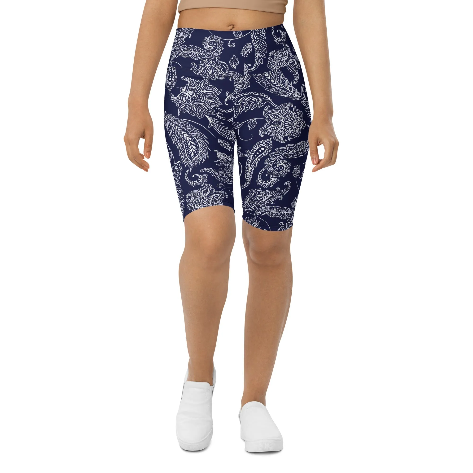 Paisley Floral Biker Shorts