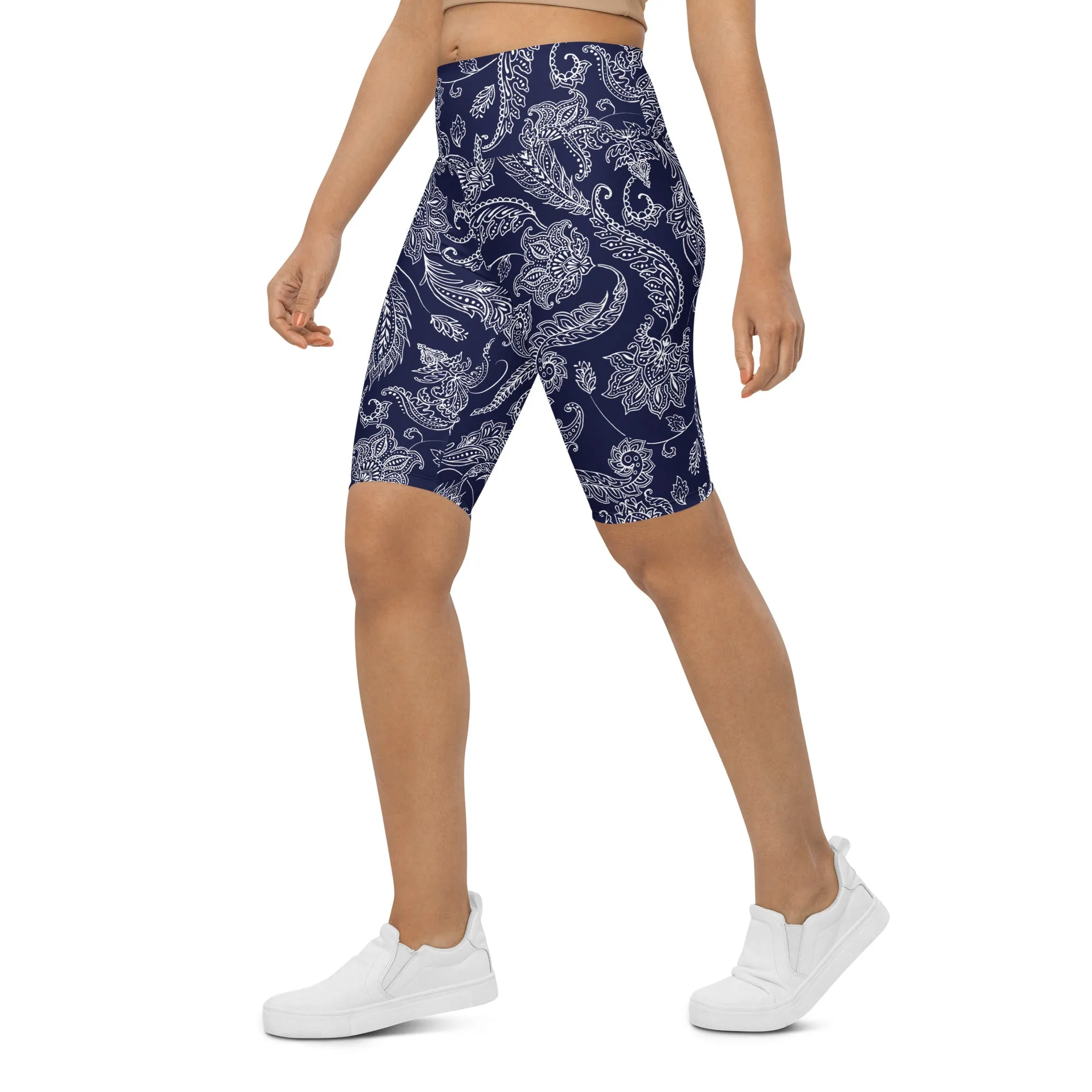 Paisley Floral Biker Shorts