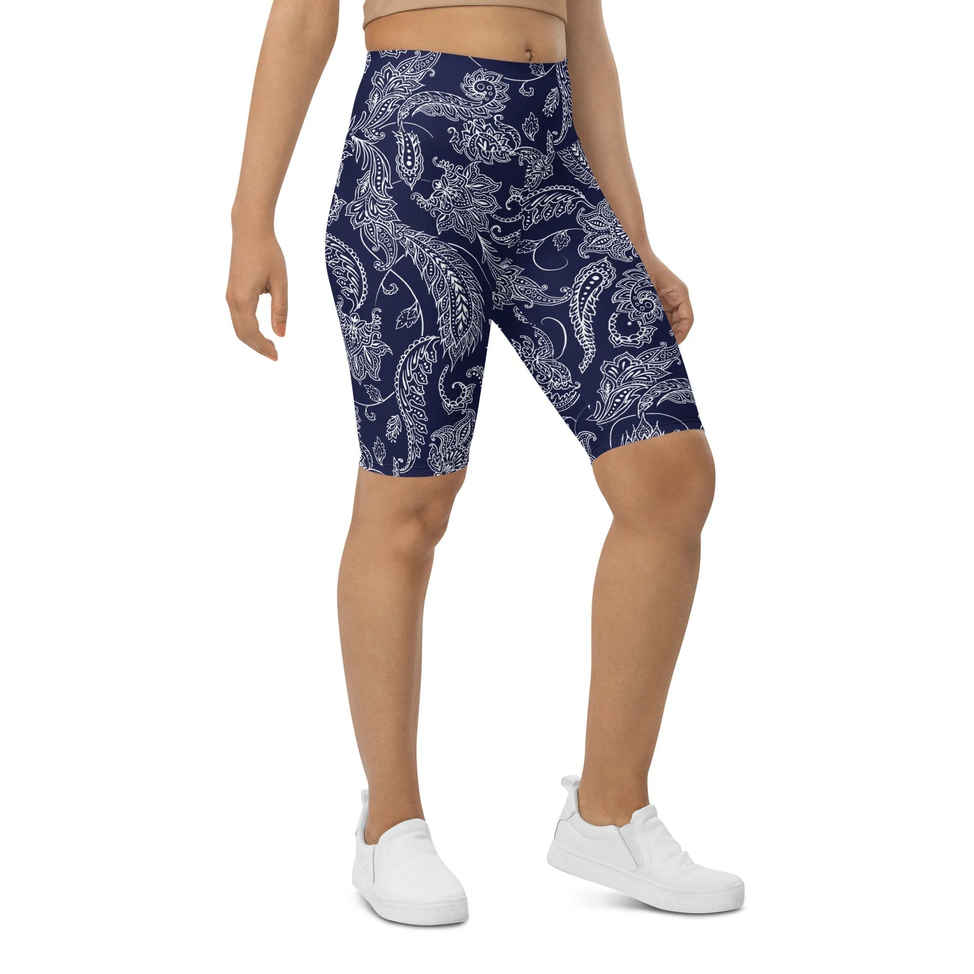 Paisley Floral Biker Shorts