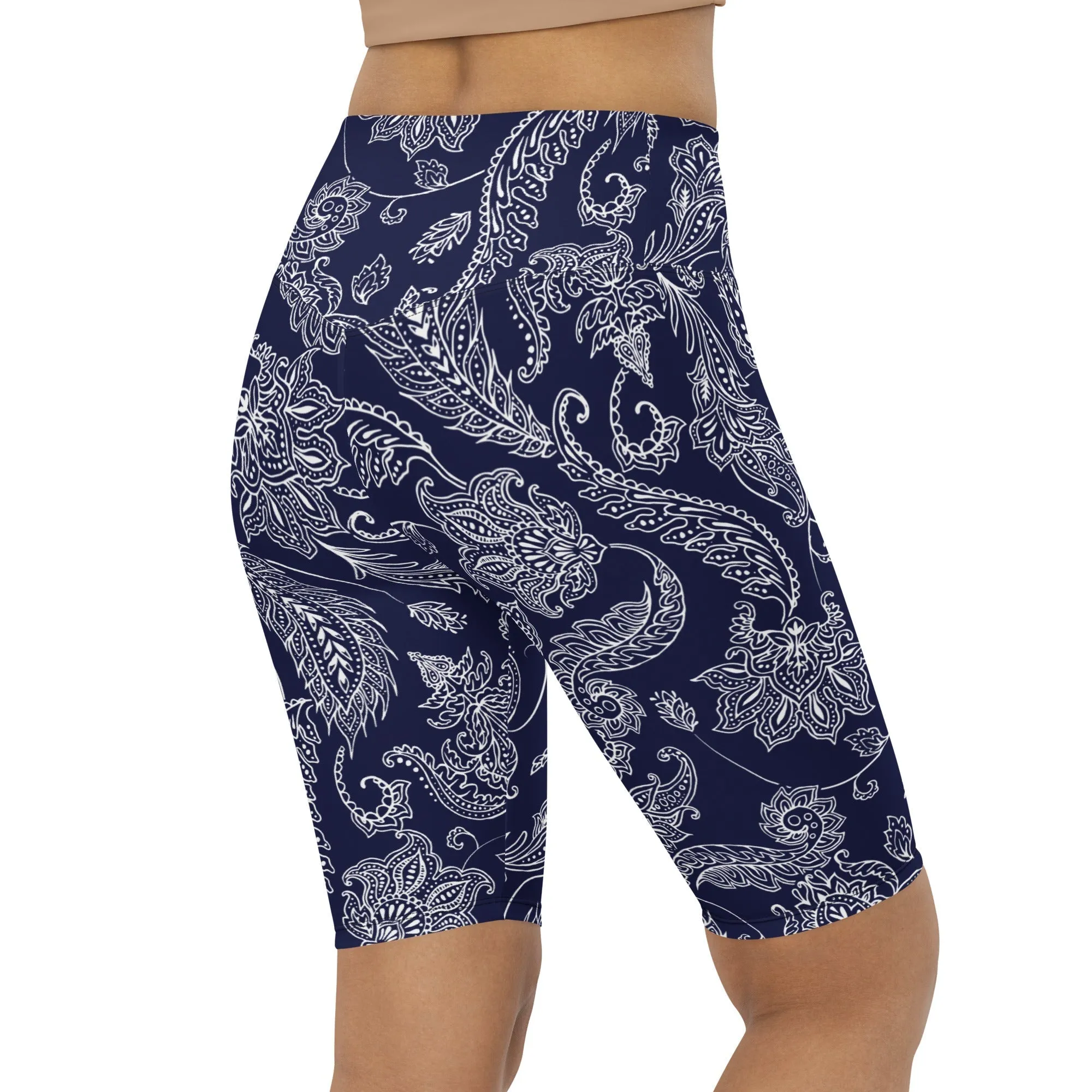 Paisley Floral Biker Shorts
