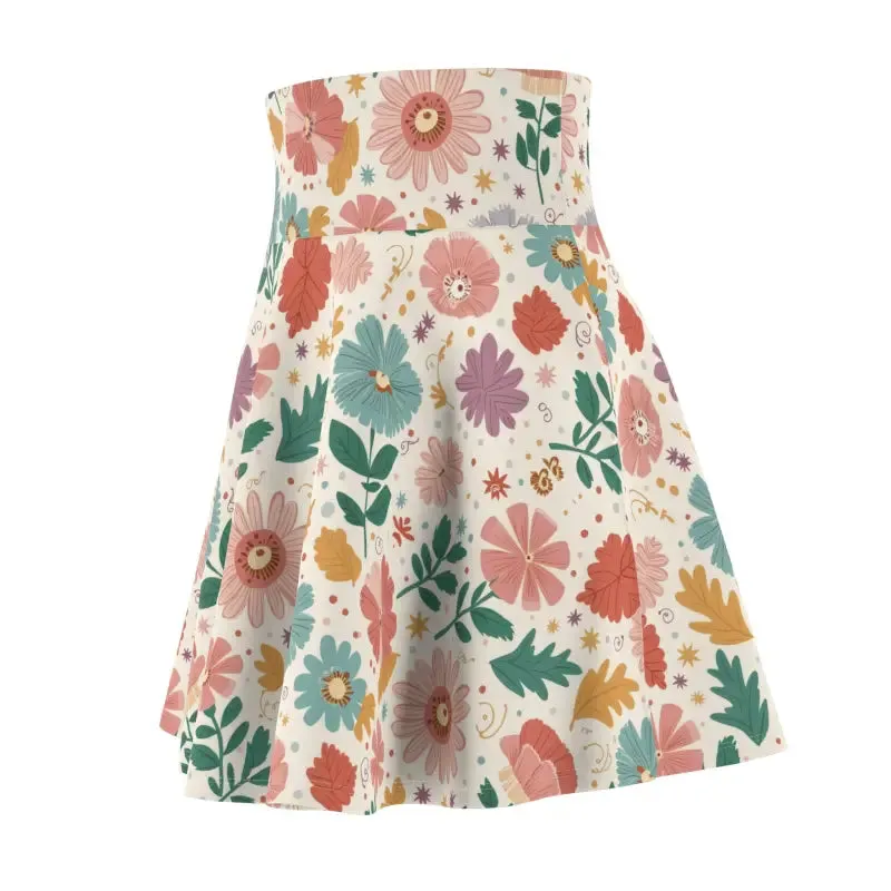 Pastel Flowers Skater Skirt for Effortless Style