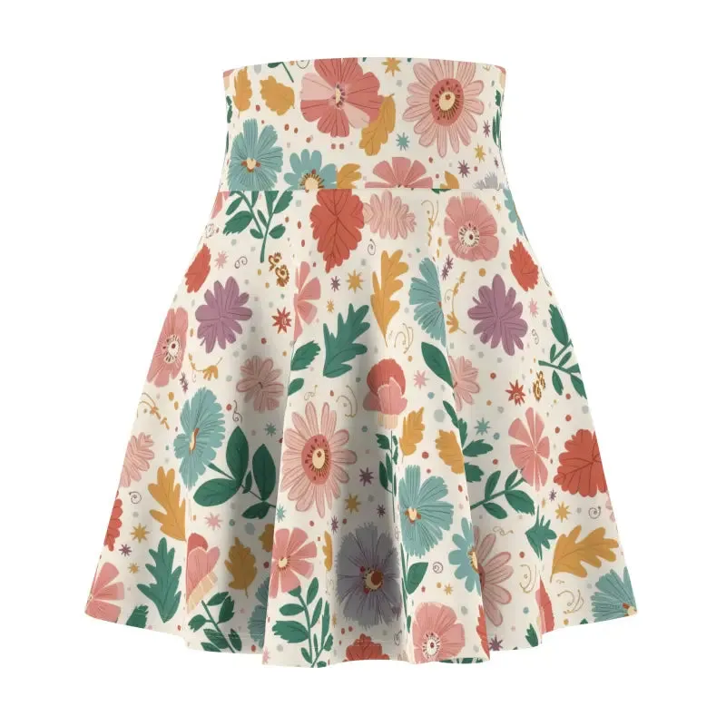 Pastel Flowers Skater Skirt for Effortless Style