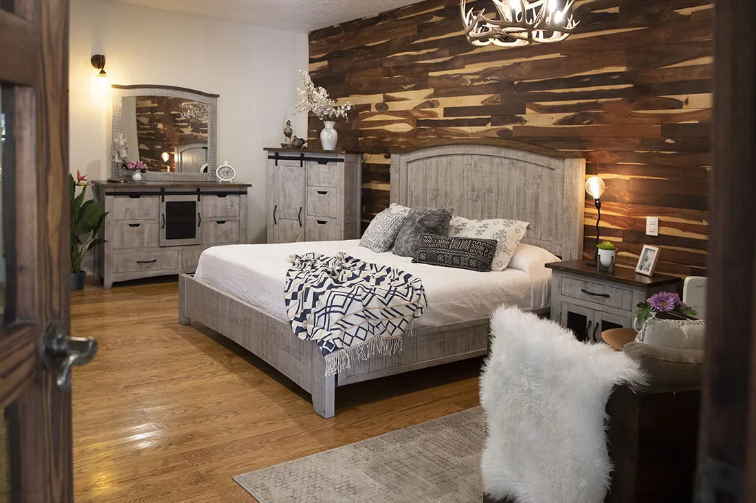 Pueblo Gray - Mirror - Light Gray / Brown