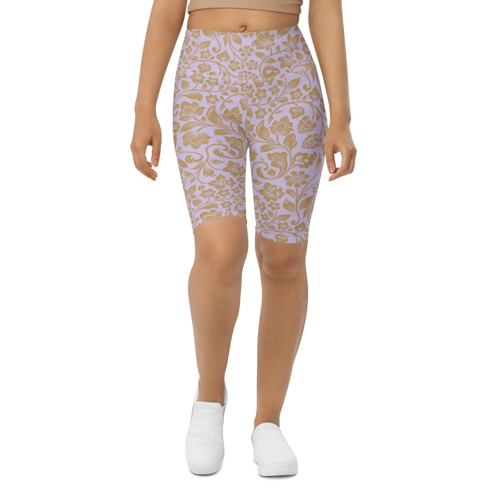 "Floral Lace" Collection - Yoga Long Shorts