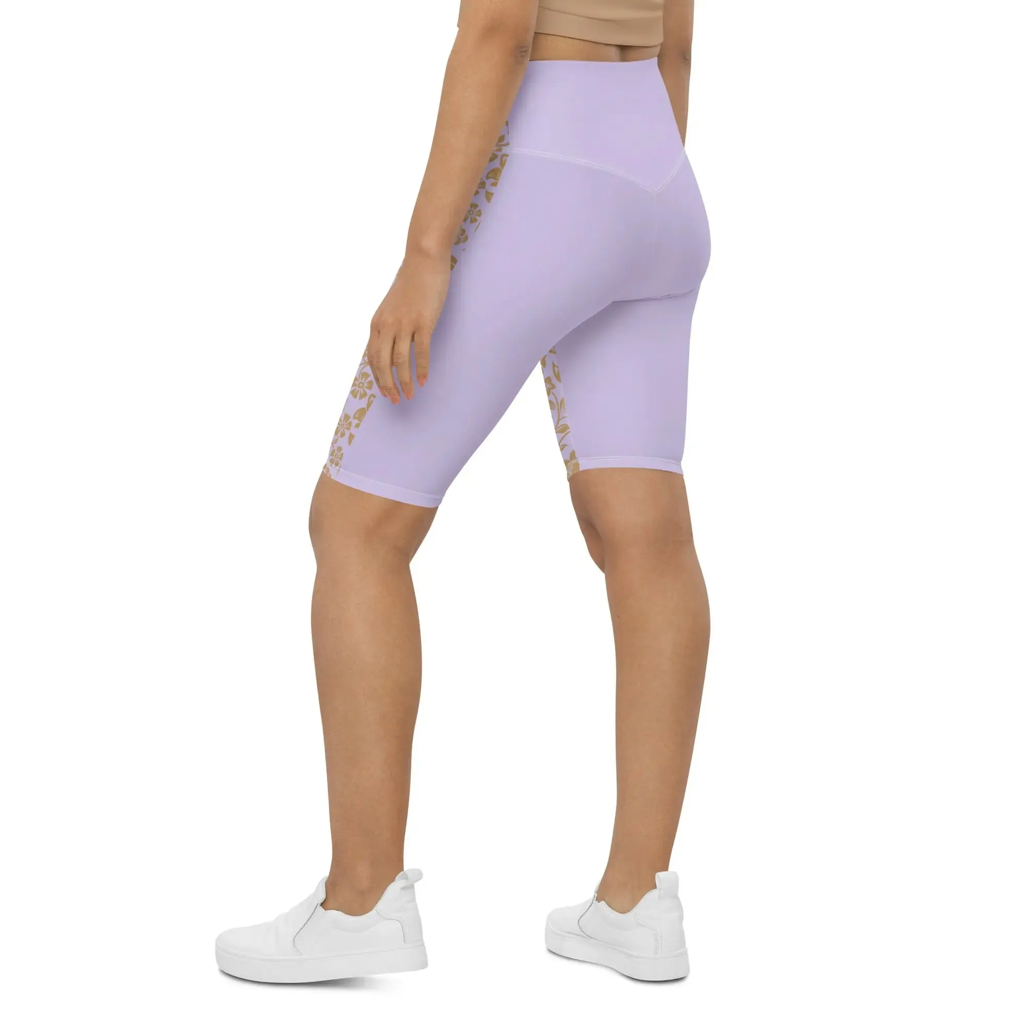 "Floral Lace" Collection - Yoga Long Shorts