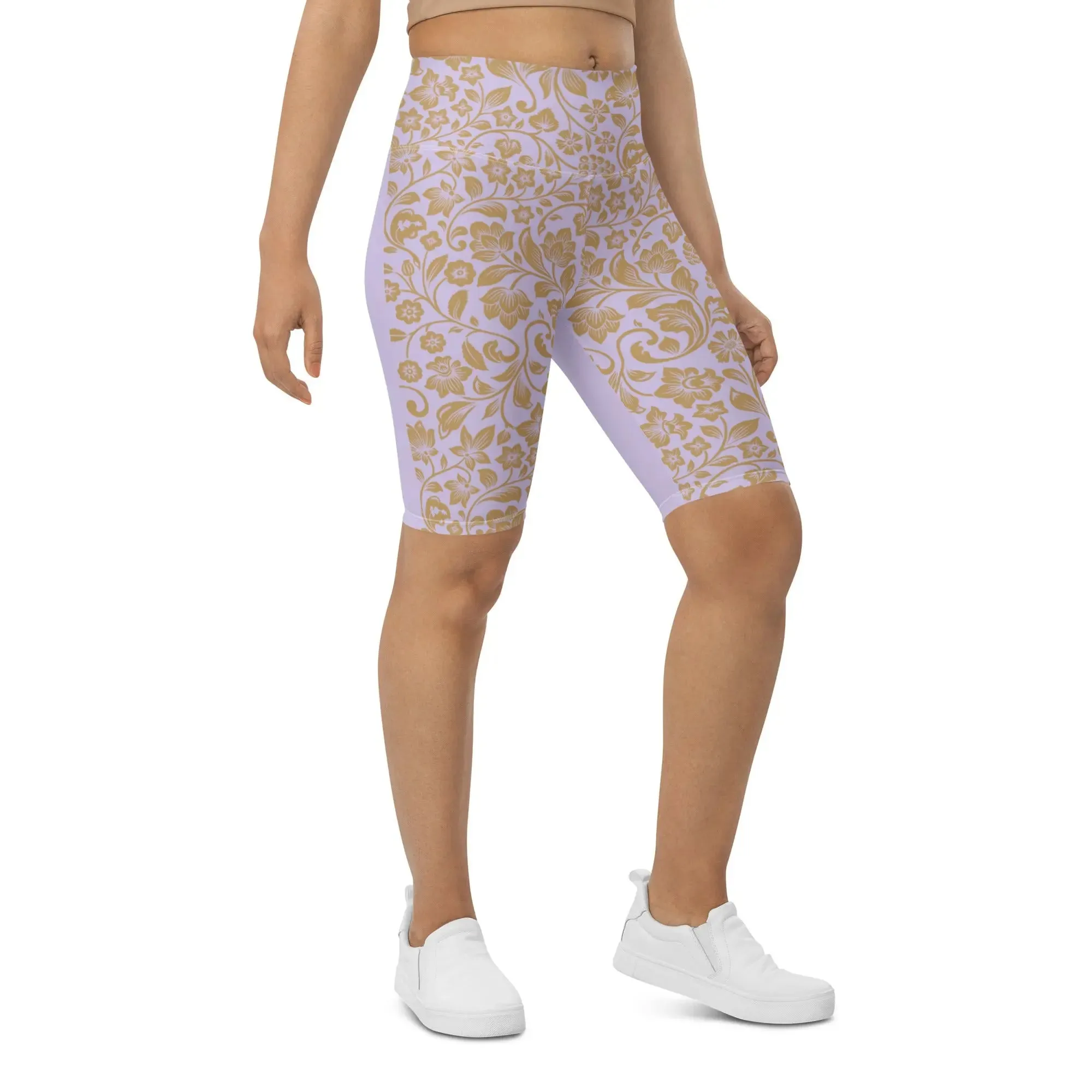 "Floral Lace" Collection - Yoga Long Shorts