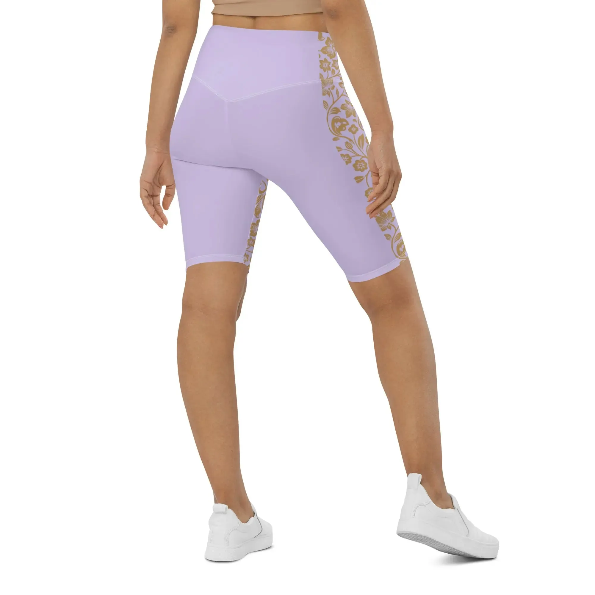 "Floral Lace" Collection - Yoga Long Shorts