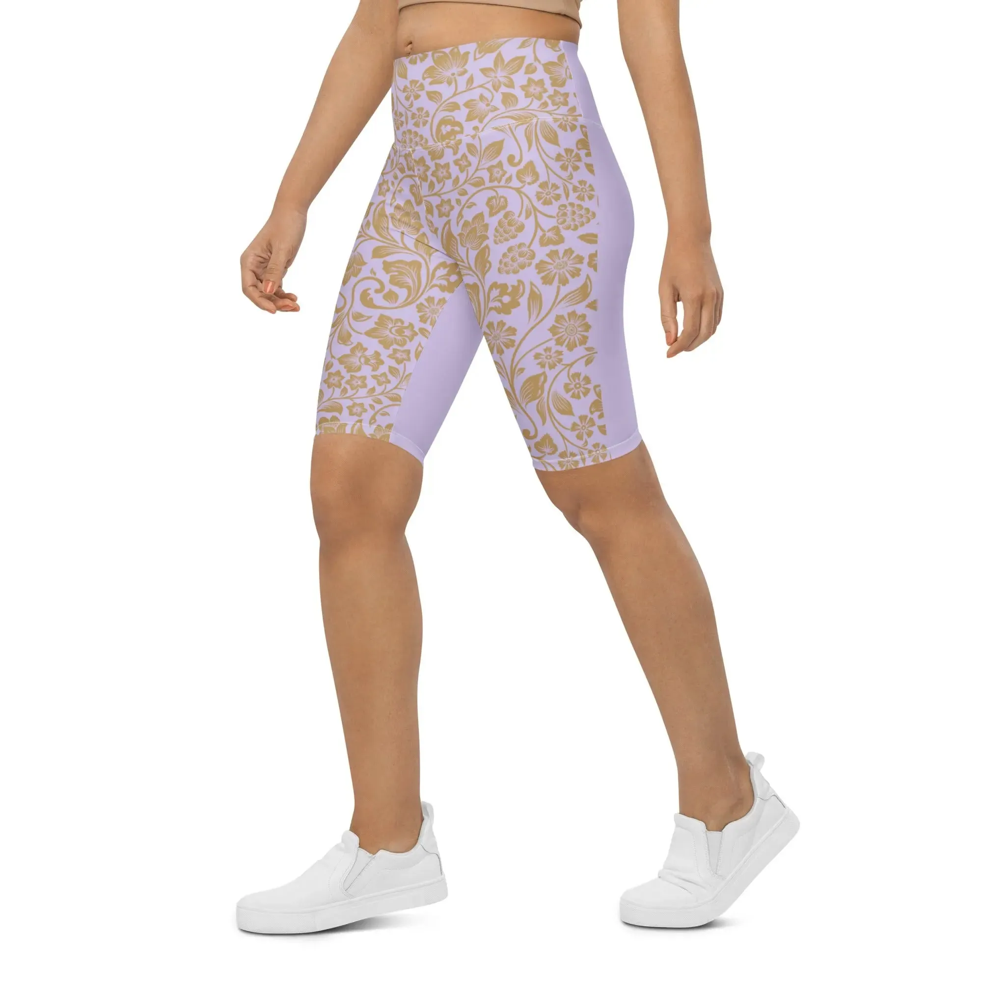 "Floral Lace" Collection - Yoga Long Shorts