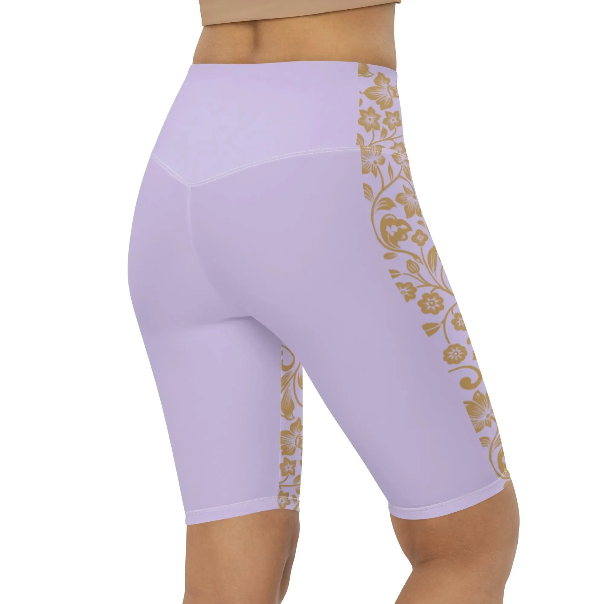 "Floral Lace" Collection - Yoga Long Shorts