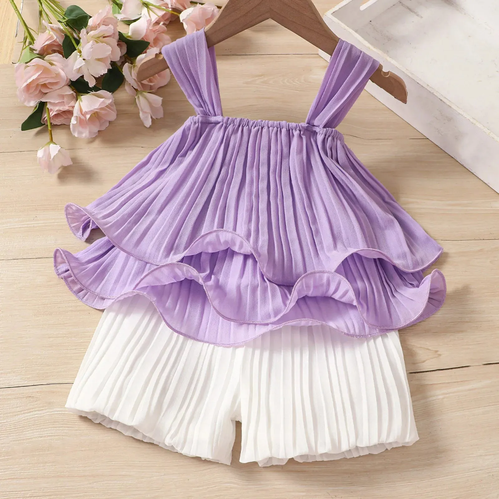 "Maureen" 2PC Girl's Chic Shorts Set