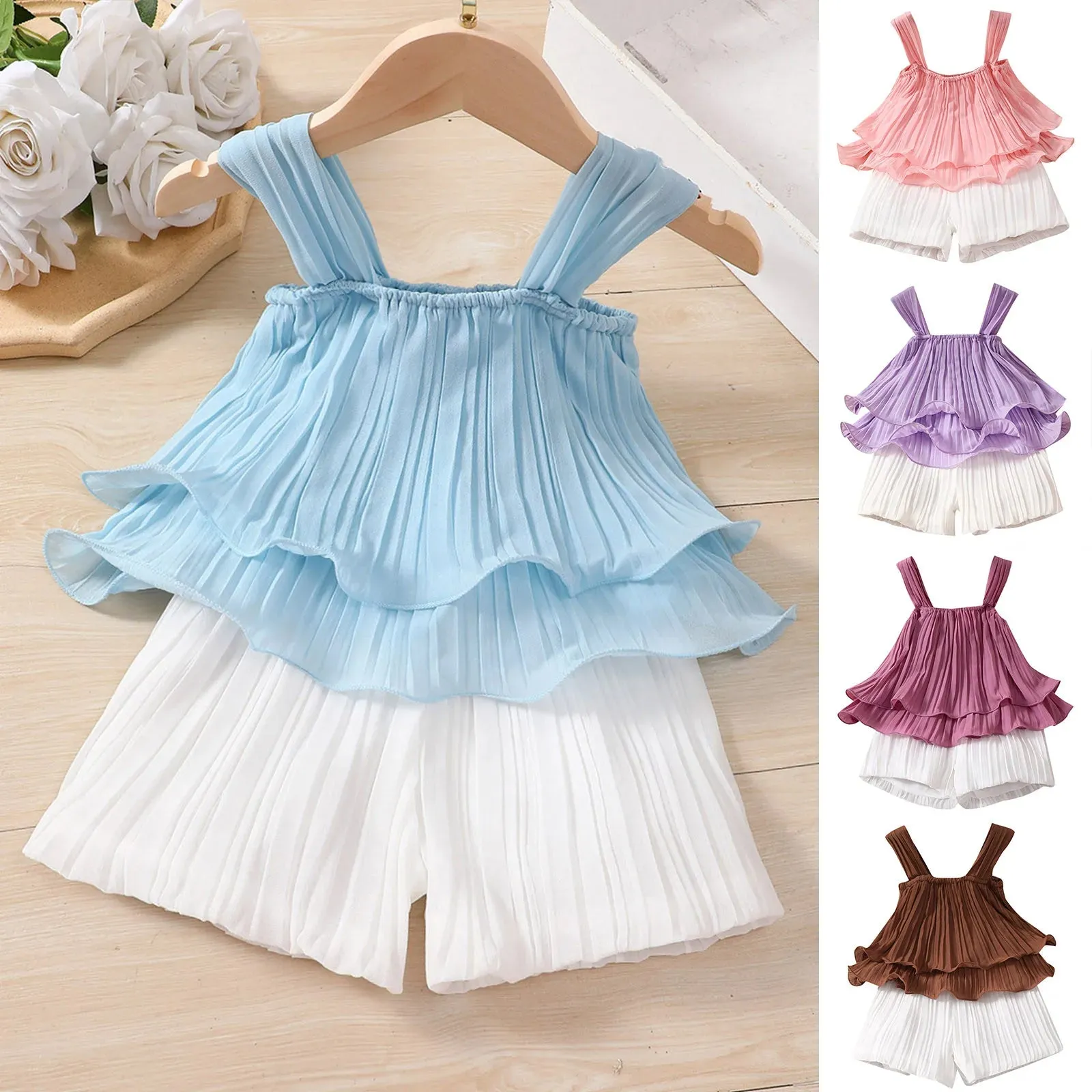 "Maureen" 2PC Girl's Chic Shorts Set