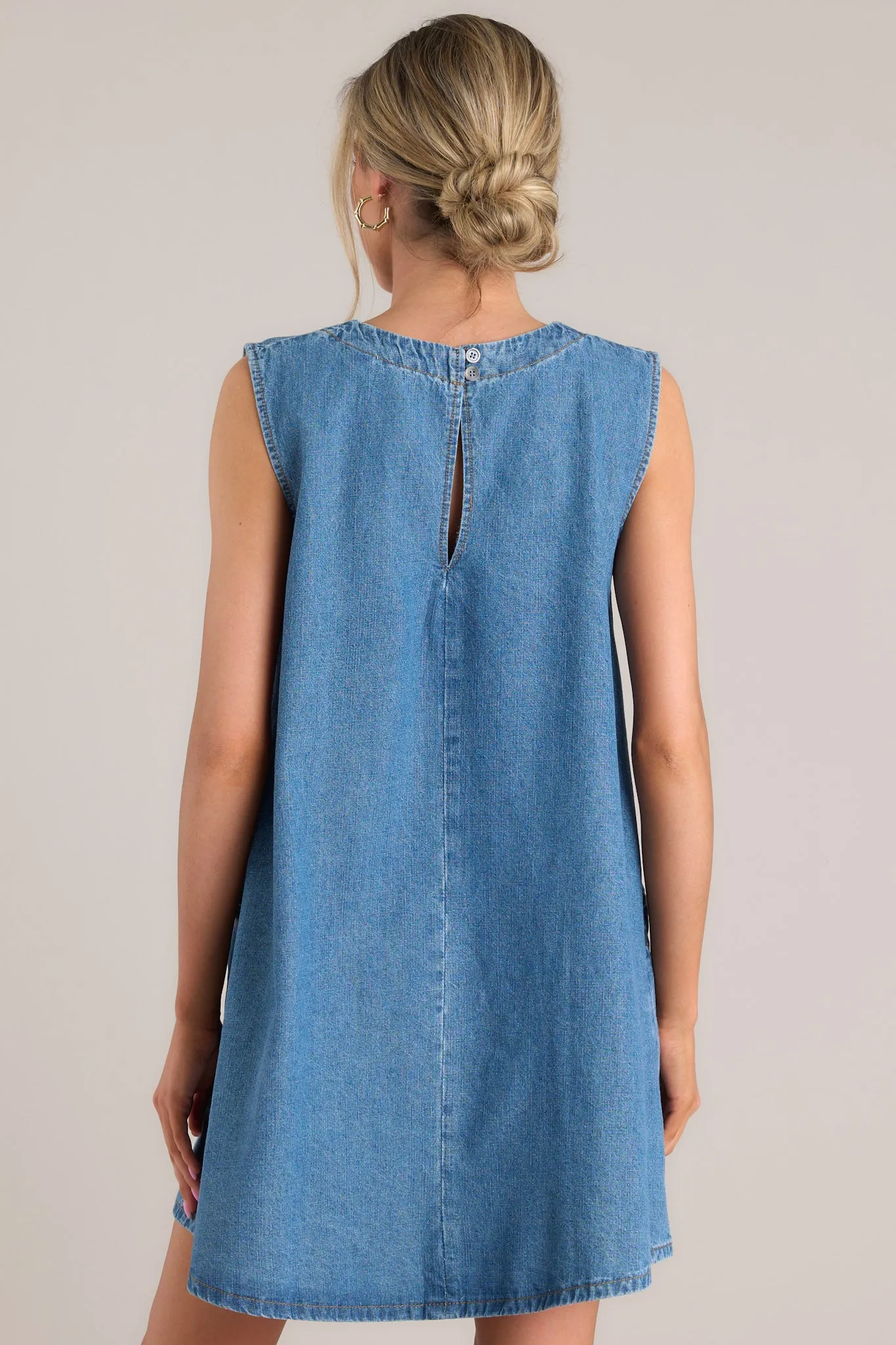 Rhythm Of Life Medium Wash Denim Mini Dress