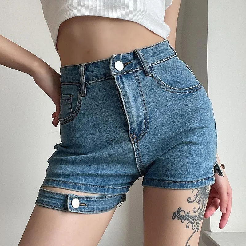 Ring Leg Denim High Waist Shorts SD01105