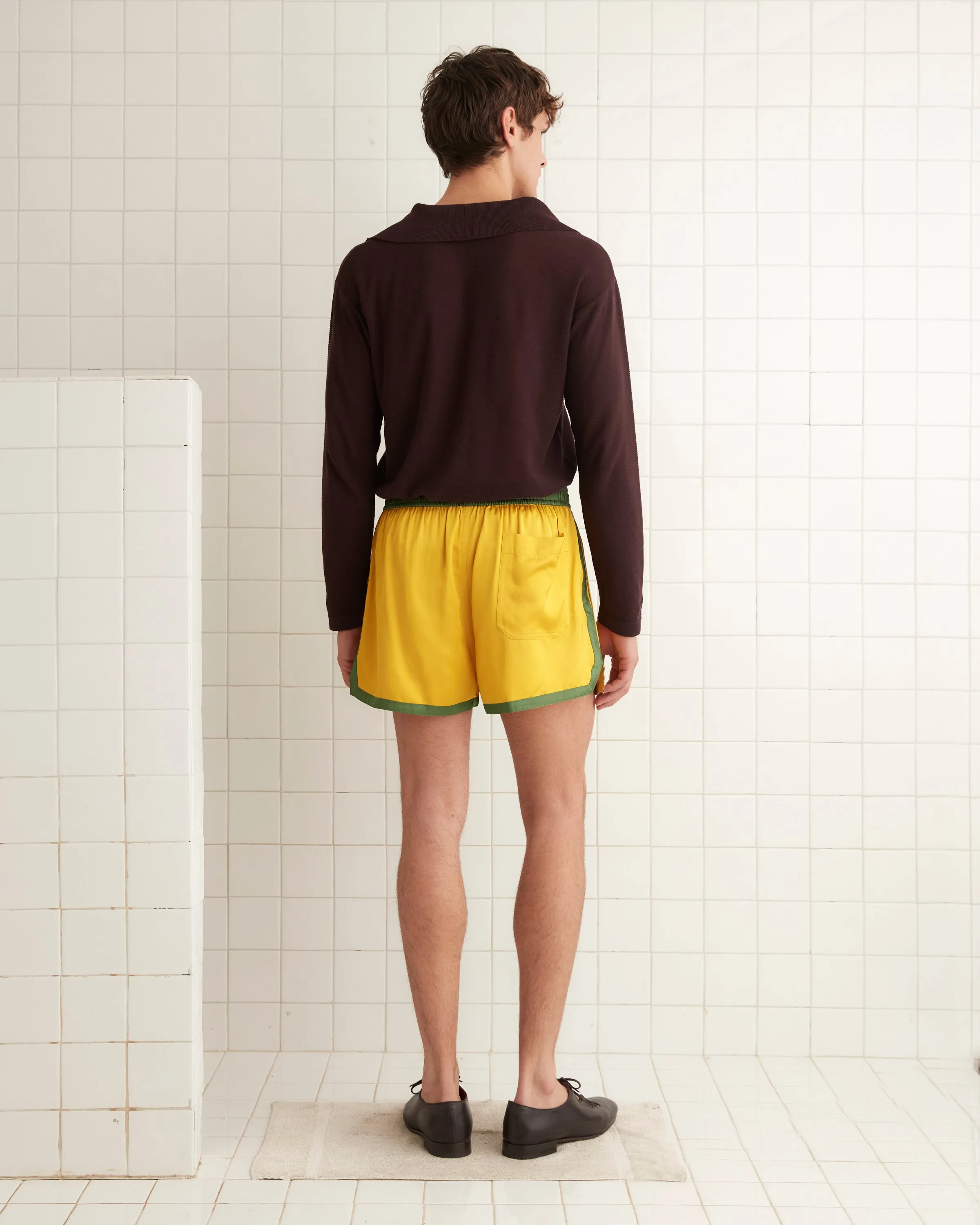 Satin Gym Shorts - Yellow